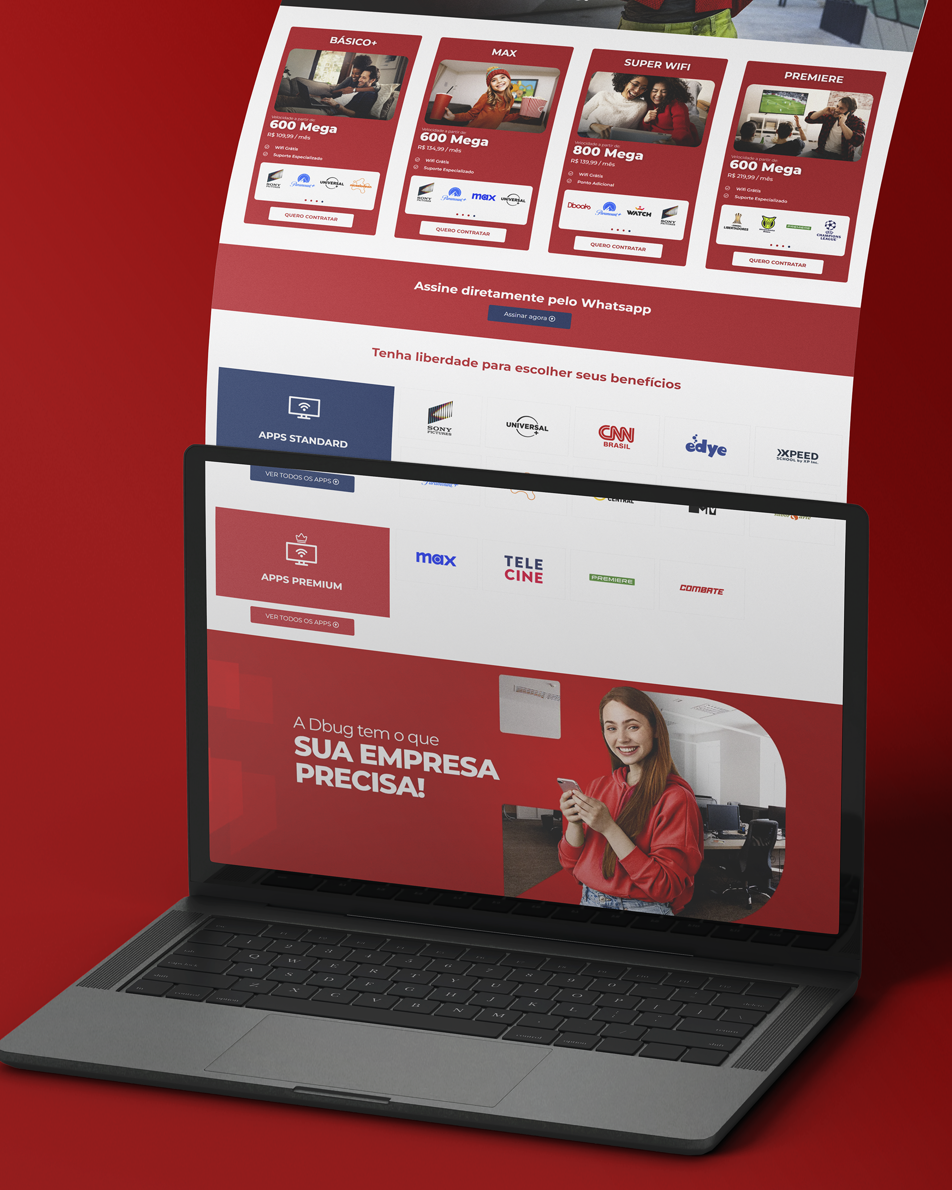 site institucional dbug telecom visualização alternativa